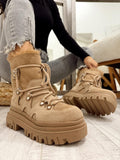 Lederstiefeletten F665 - BEIGE