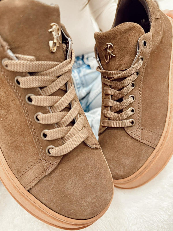 Leather sneakers G043 - BROWN