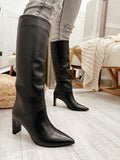 Leather boots F950 - BLACK