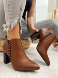 Lederstiefeletten F601 - CAMEL