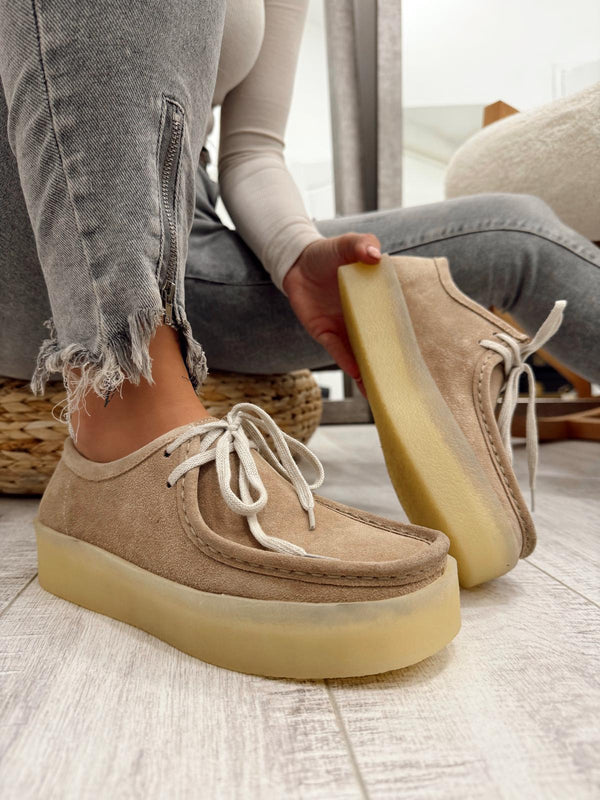 Leather shoes & flats F671 - BEIGE