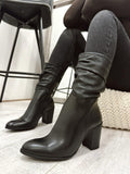 Lederstiefeletten F801 – SCHWARZ