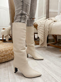 Leather boots F950 - LIGHT BEIGE