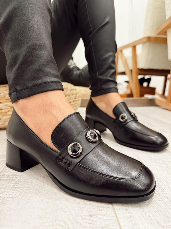 Women flats F484 - BLACK