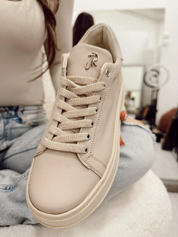 Leather sneakers G043 - BEIGE