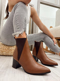 Lederstiefeletten F590 - CAMEL