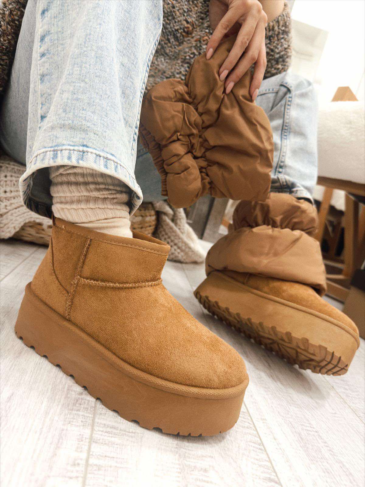 Cizme și pantofi calde F705 - CAMEL