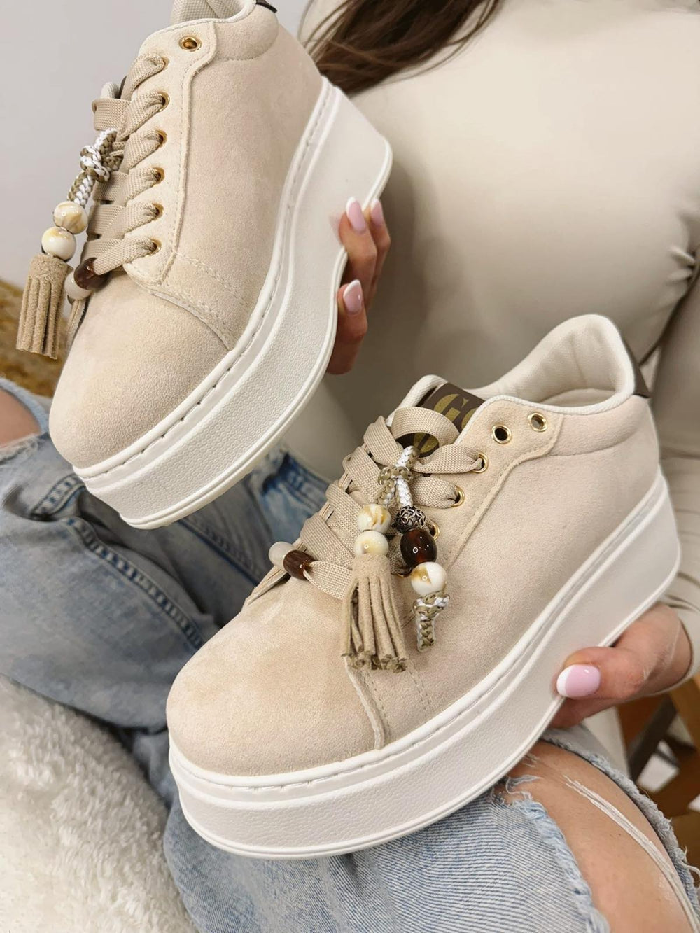 Damensneaker G038 - BEIGE