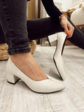 Leather heels F952 - BEIGE