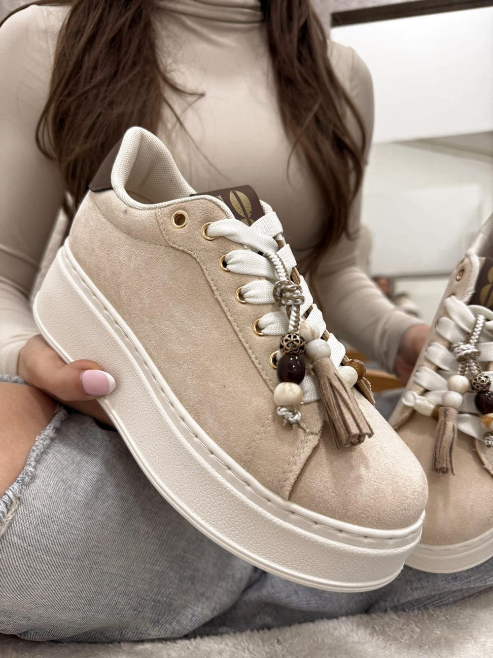 Women sneakers G036 - BEIGE