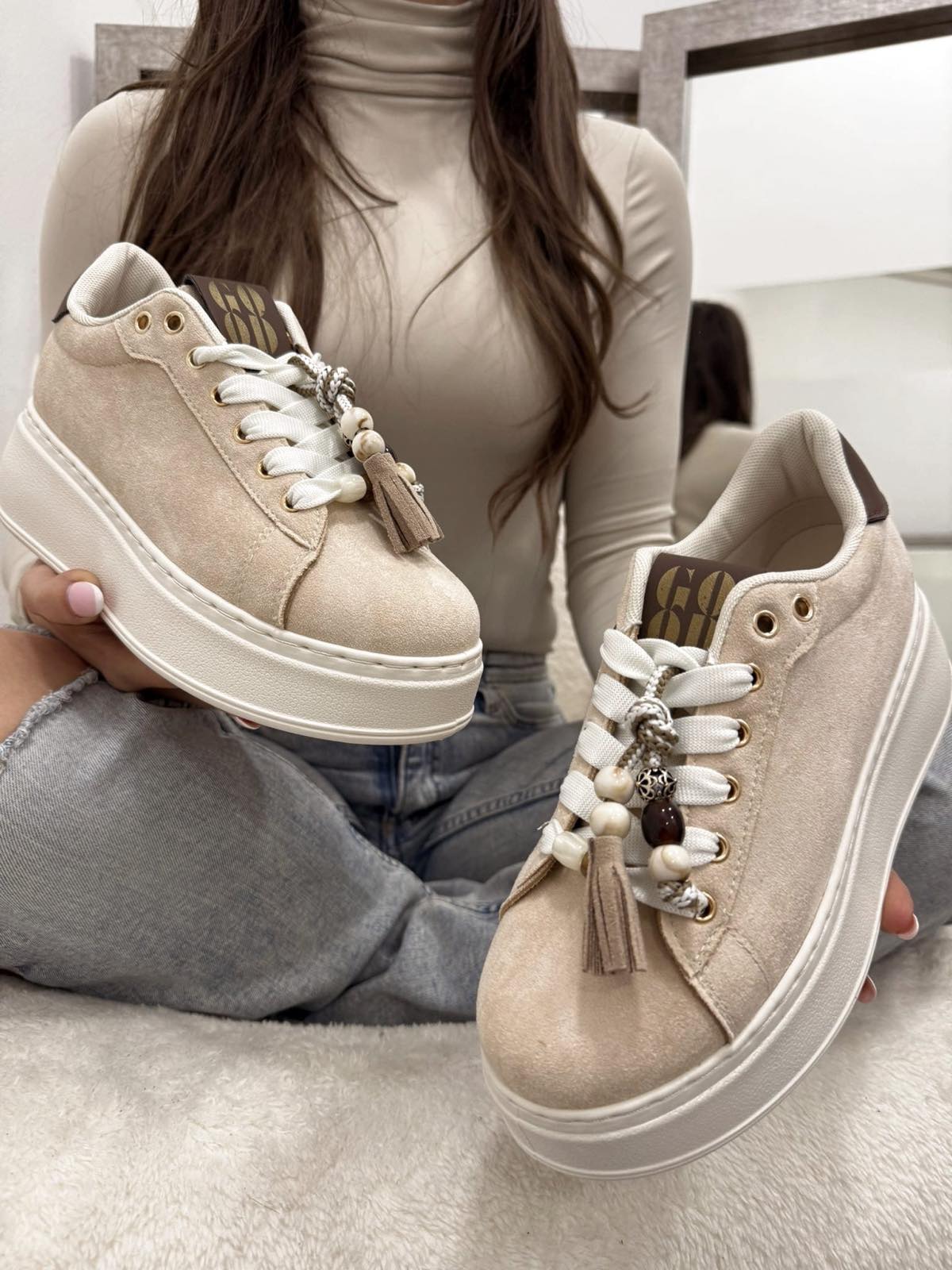 Women sneakers G036 - BEIGE