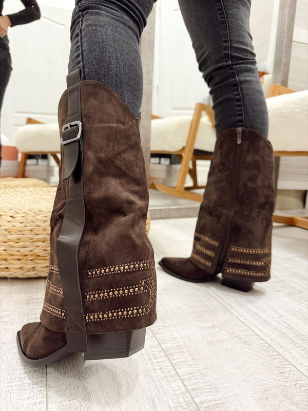 Women half boots F893 - BROWN