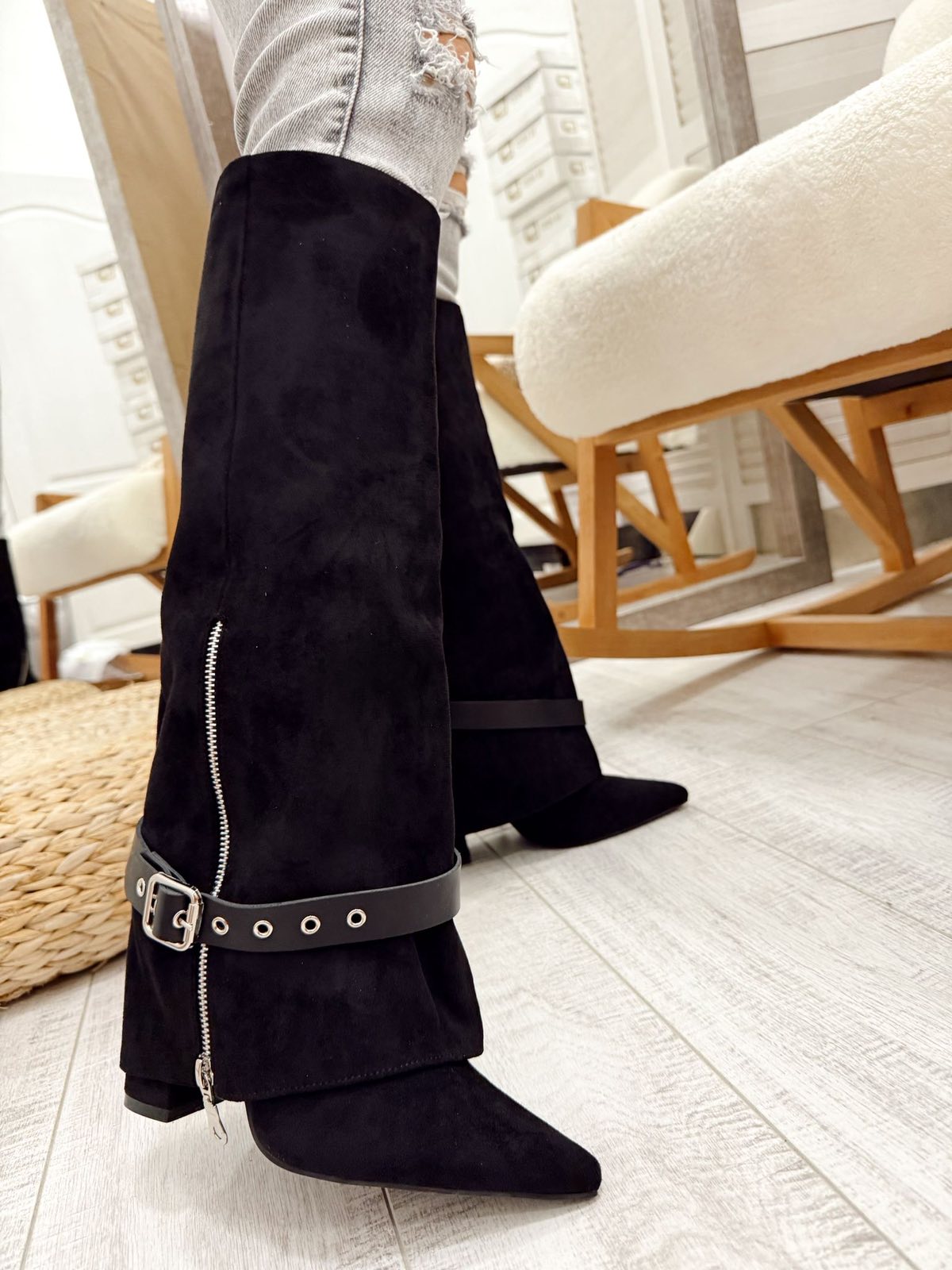 Damenstiefel F902 – SCHWARZ