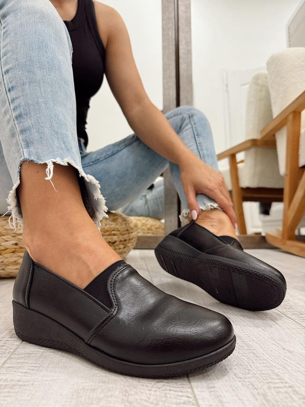 Women flats F574 - BLACK