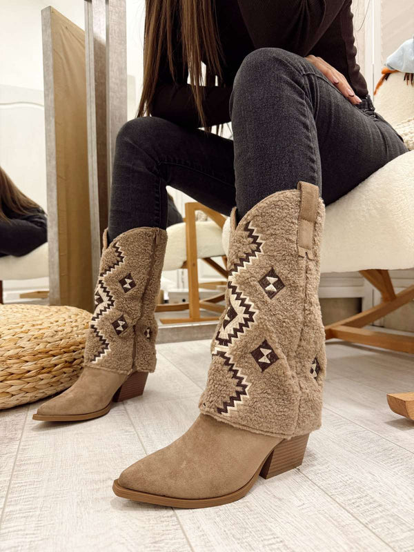 Women half boots F892 - BEIGE