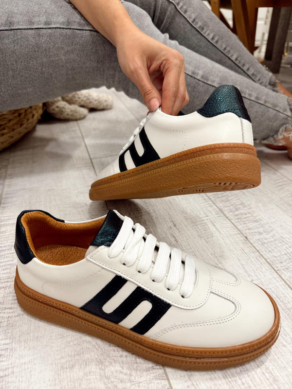 Leather sneakers F706 - WHITE