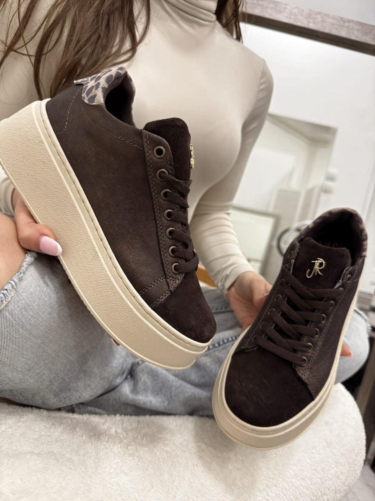 Ledersneaker G043 – DUNKELBRAUN