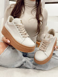 Leather sneakers G043 - BEIGE