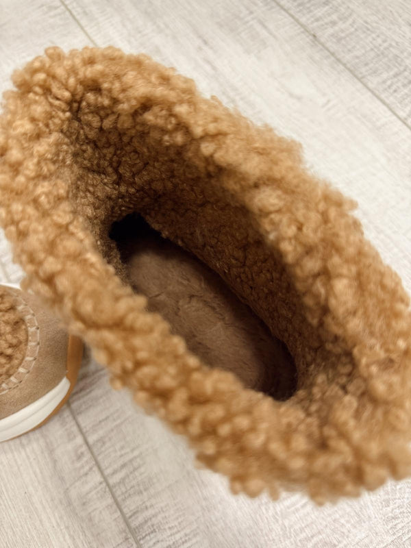 Leather booties F666 - BEIGE