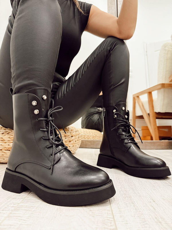Women booties F491 - BLACK