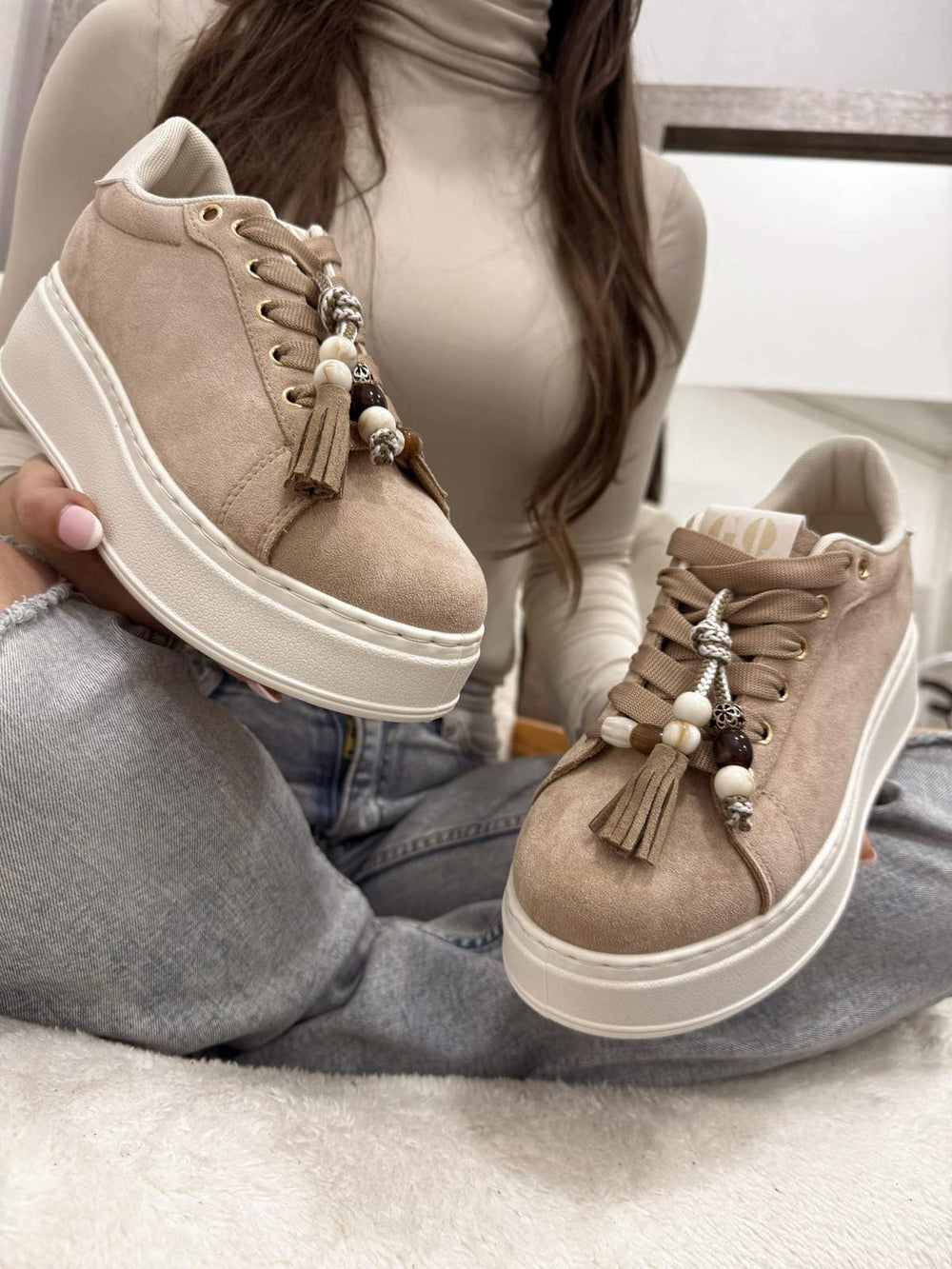 Women sneakers G036 - BEIGE