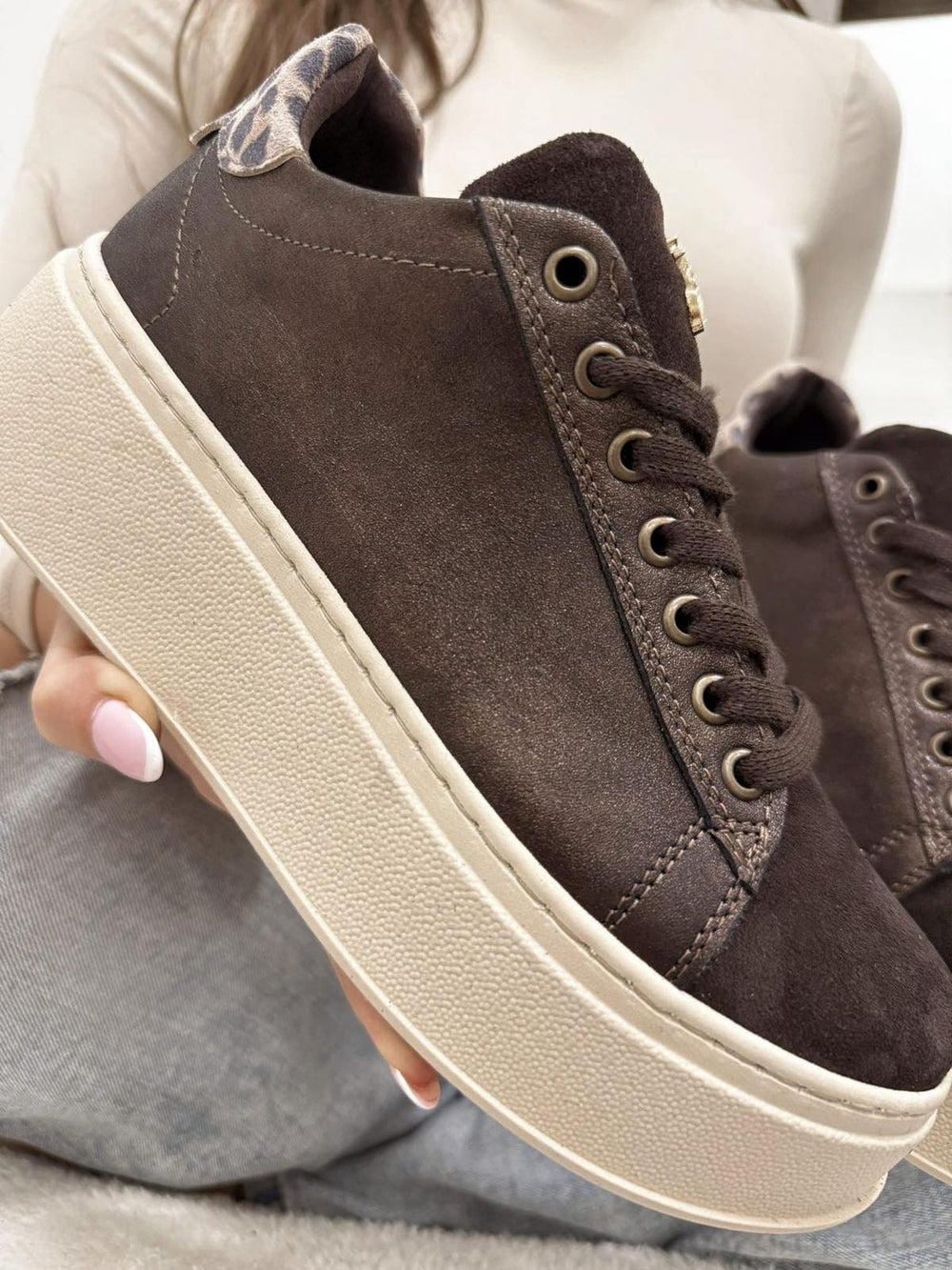 Ledersneaker G043 – DUNKELBRAUN