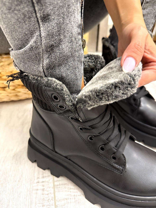 Women half boots F552 - BLACK