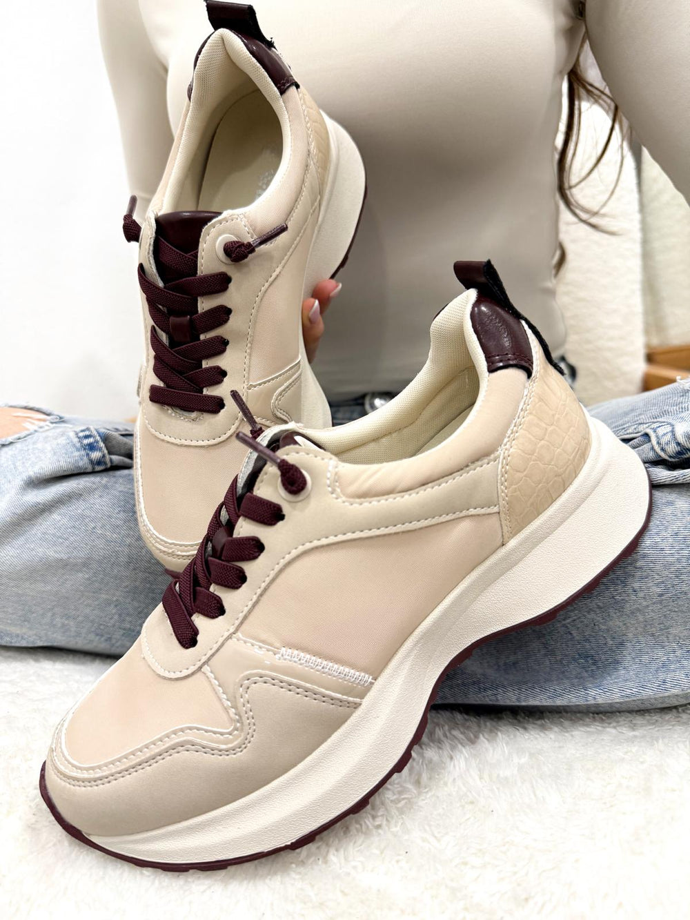 Sneakers dama F993 - BEJ