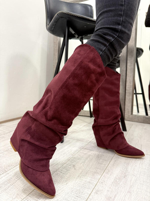 Women boots F776 - WINE RED