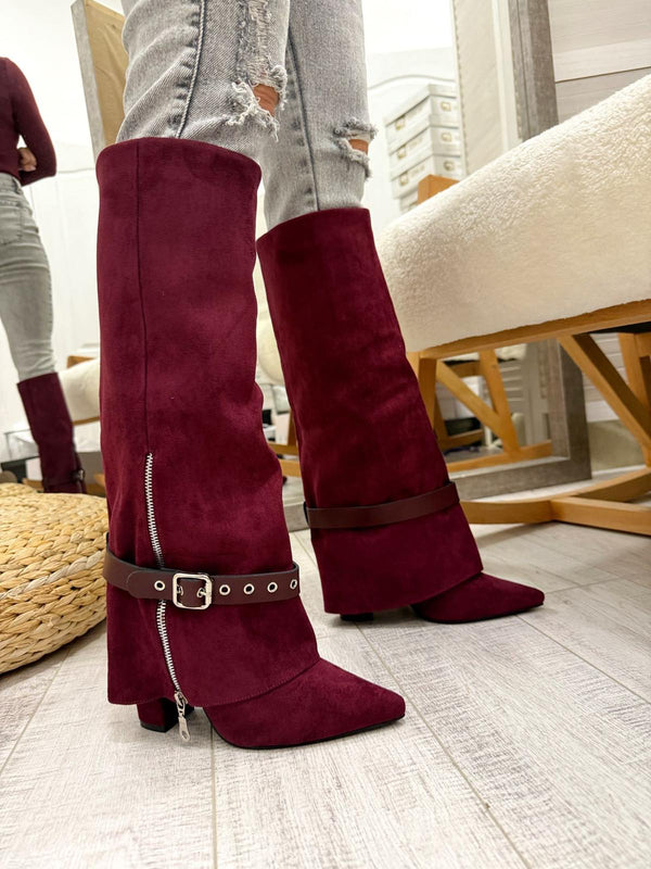 Women boots F902 - WINE RED