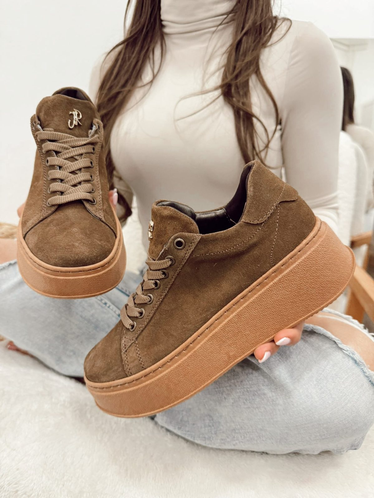 Ledersneaker G043 - BRAUN