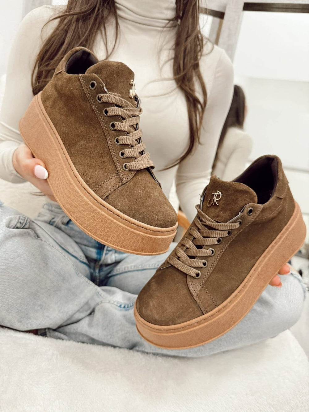 Ledersneaker G043 - BRAUN