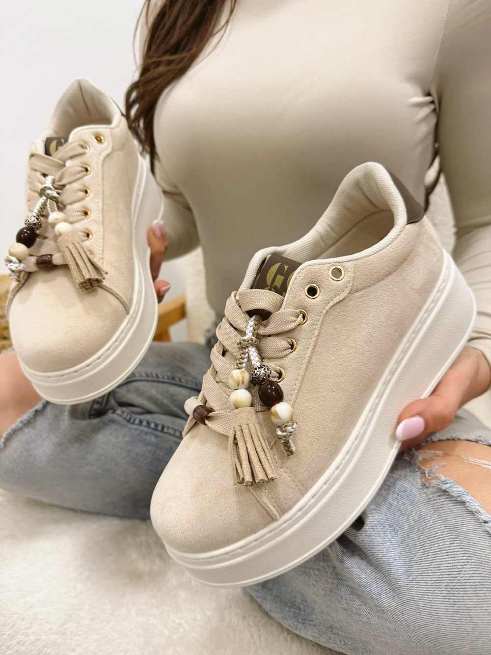 Damensneaker G038 - BEIGE