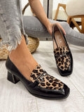 Pantofi din piele F622 - NEAGRĂ