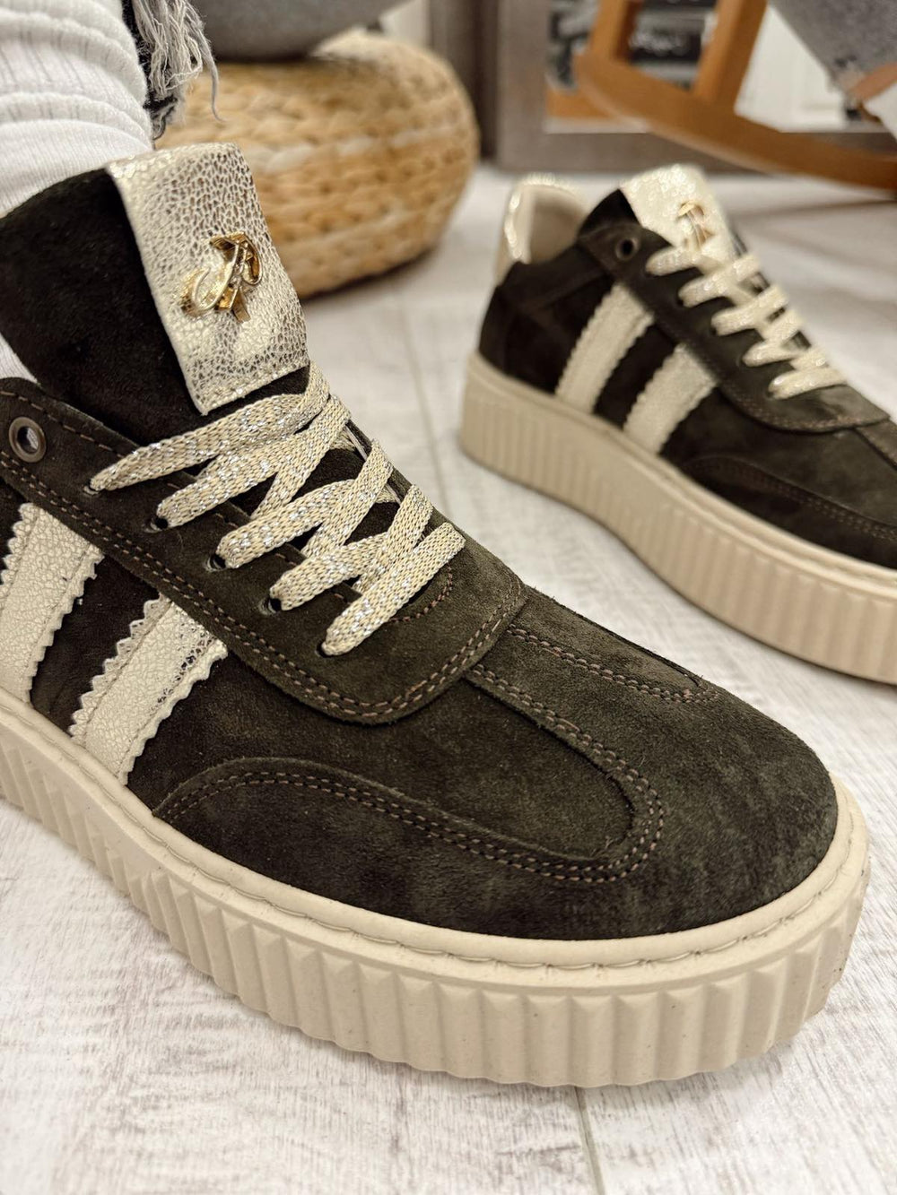 Ledersneaker F650 – DUNKELGRÜN