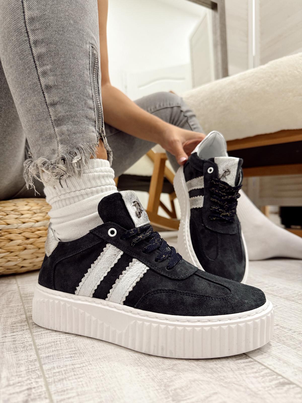 Ledersneaker F650 – NAVY