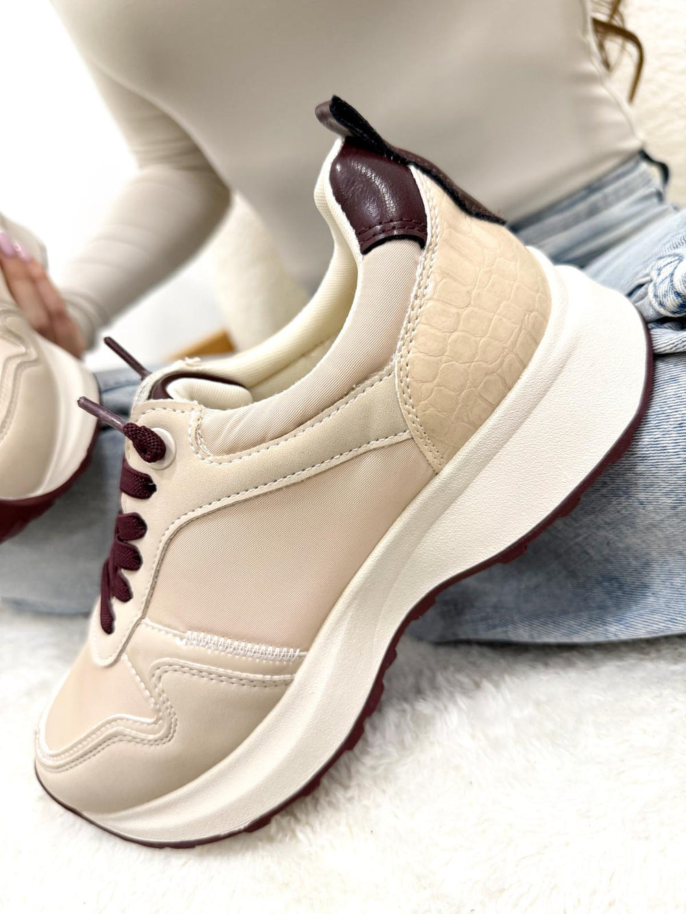 Sneakers dama F993 - BEJ