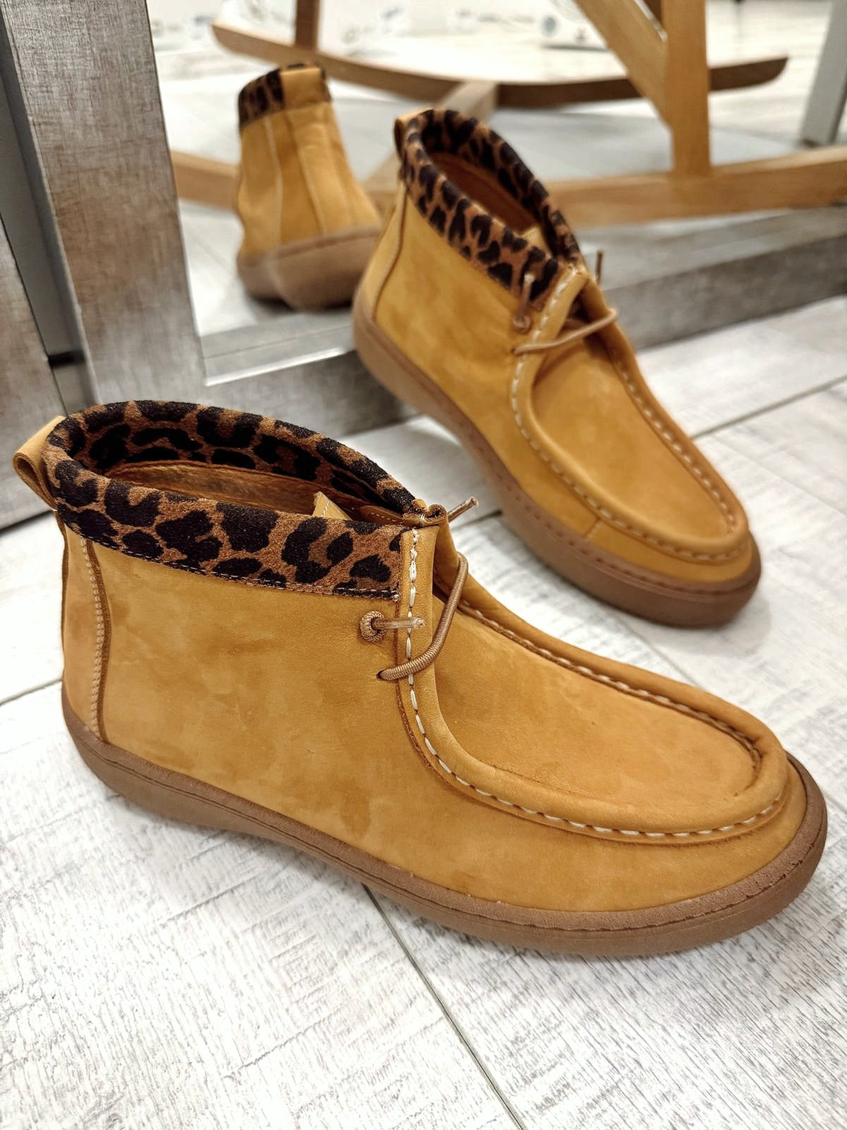 Ghete damă din piele F772 - CAMEL