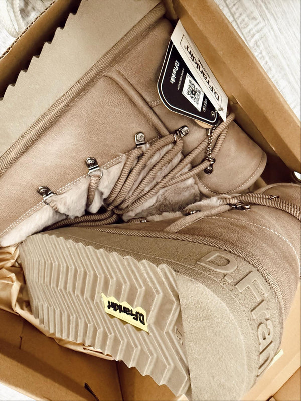 Comfy Boots F989 - BEIGE - NORDIC FUR D.FRANKLIN