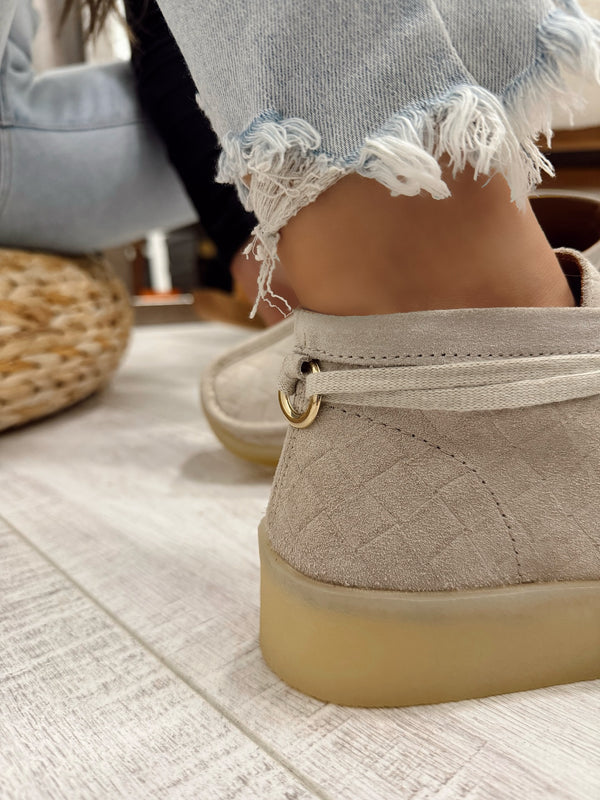 Leather booties F669 - BEIGE