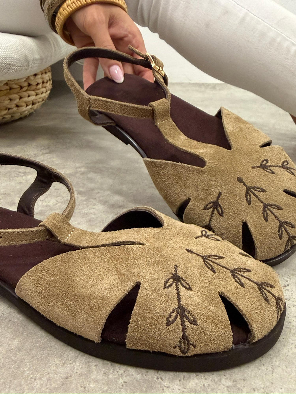 Ledersandalen G433 - BEIGE