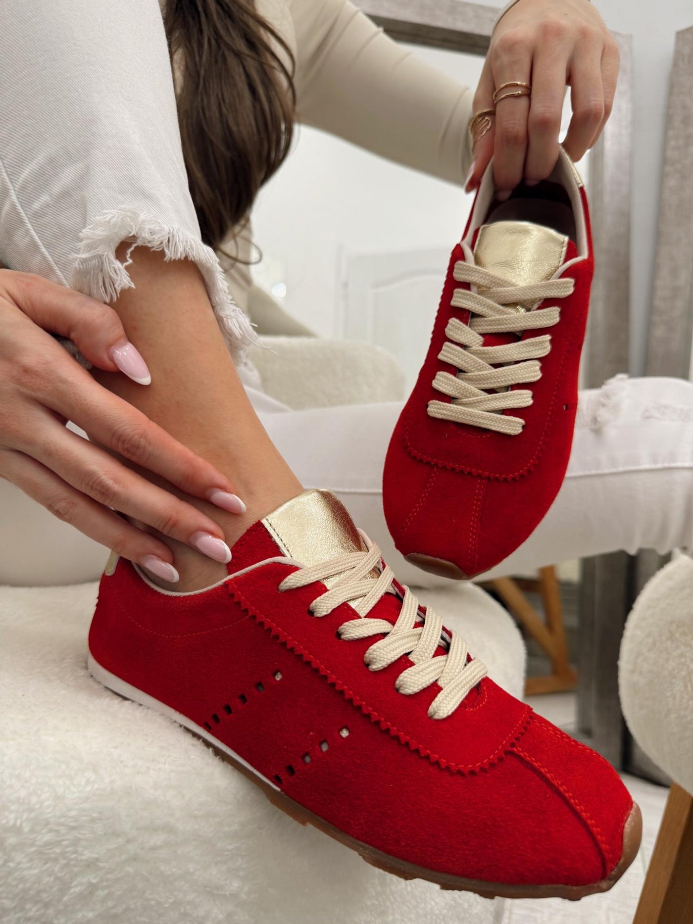 Ledersneaker G124 - ROT