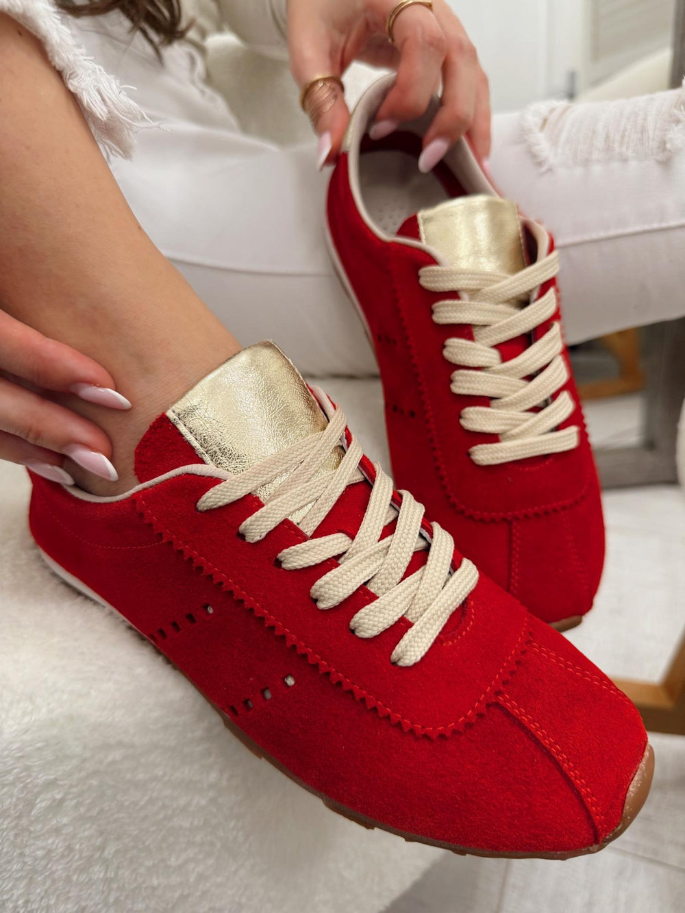 Ledersneaker G124 - ROT