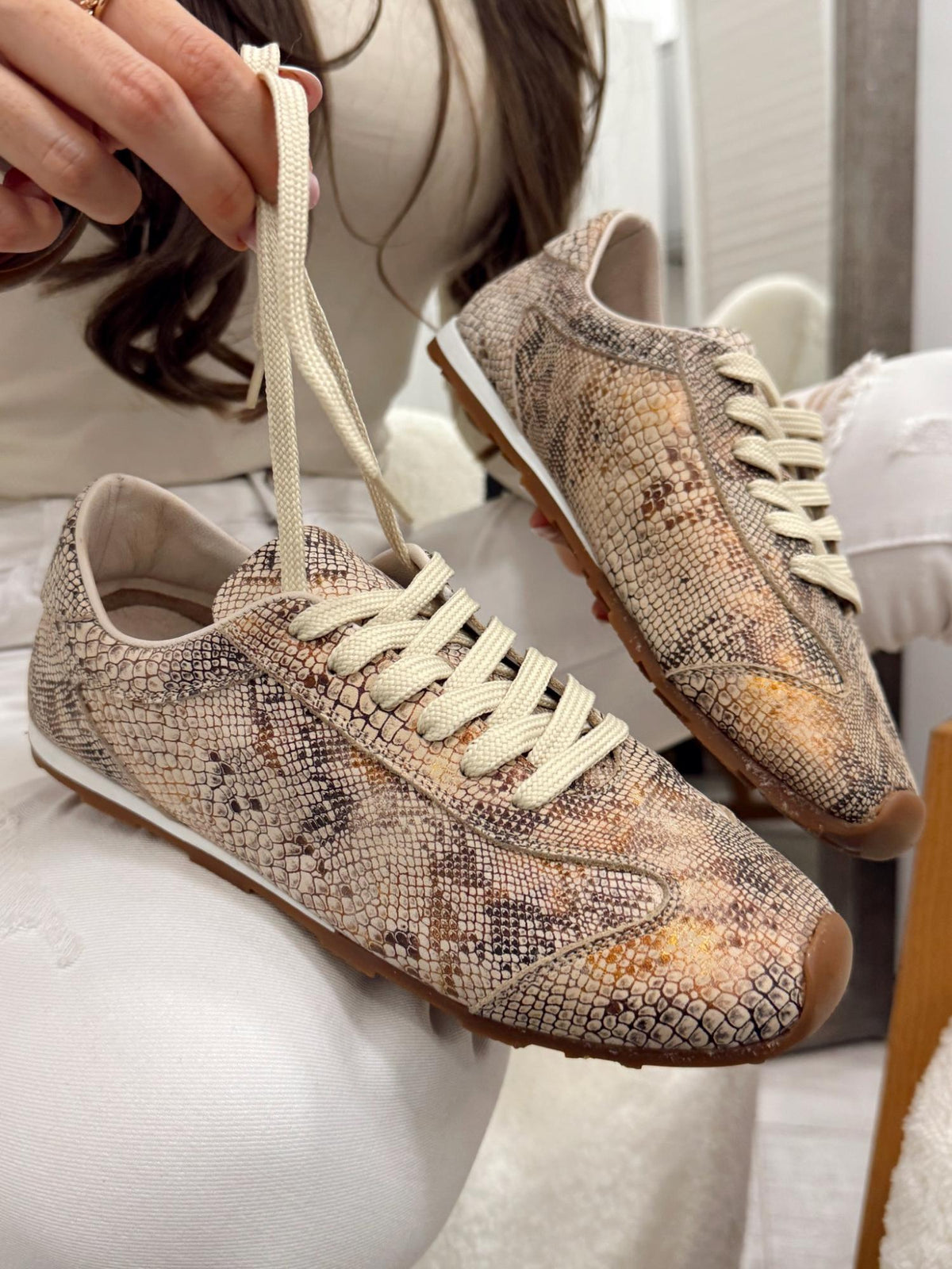 Ledersneaker G123 - BEIGE