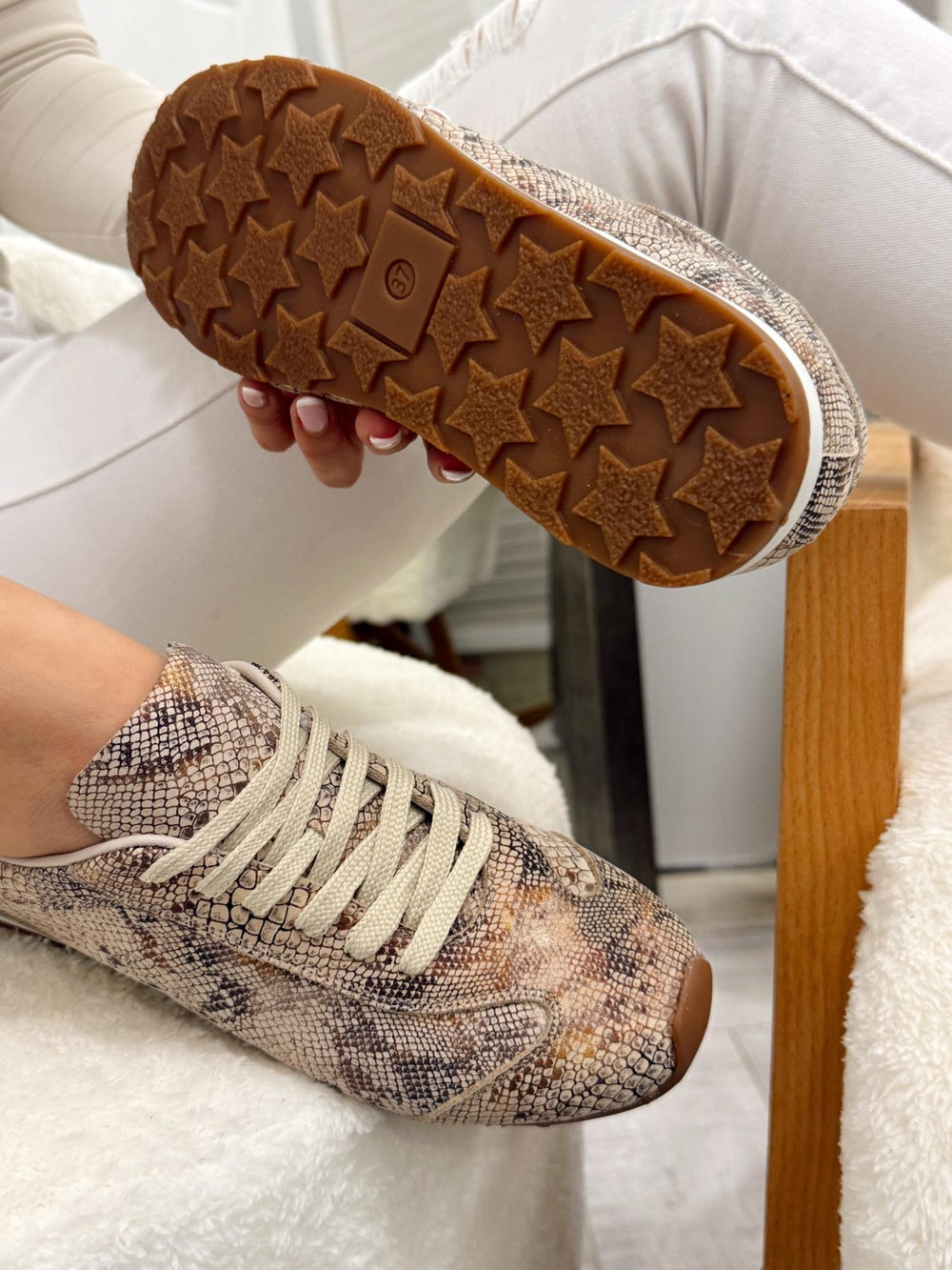 Ledersneaker G123 - BEIGE