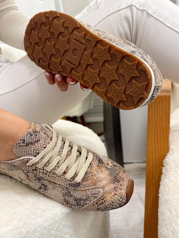 Leather sneakers G123 - BEIGE