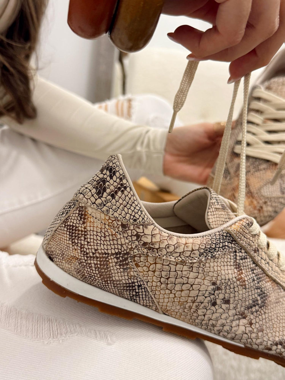 Ledersneaker G123 - BEIGE