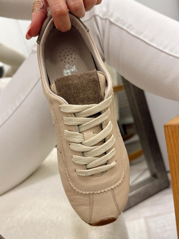 Leather sneakers G124 - BEIGE