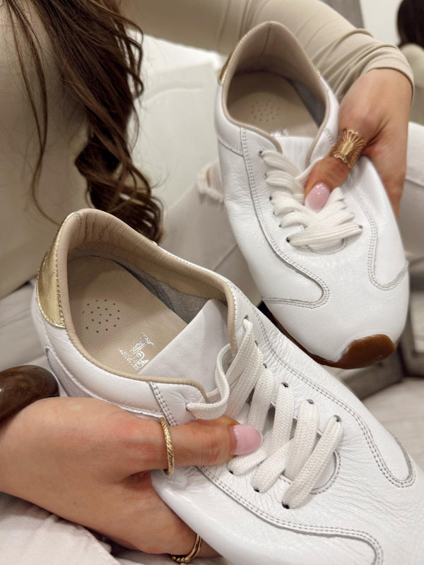 Leather sneakers G123 - WHITE