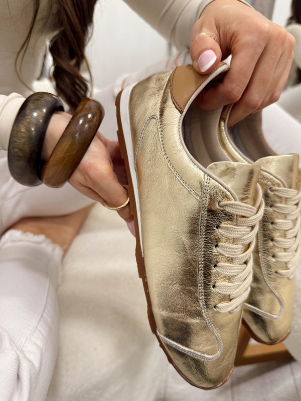 Leather sneakers G123 - GOLD